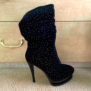 Day & Night Pleaser Black Rhinestone Boots